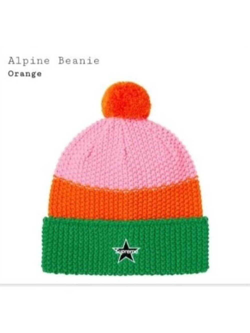 Supreme Alpine Beanie FW20 Orange, Pink, Green. OS New in Package